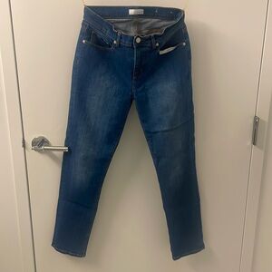 Loft: Girlfriend Jeans in Original Mid Indigo Wash; Size: 26 or 2 Regular